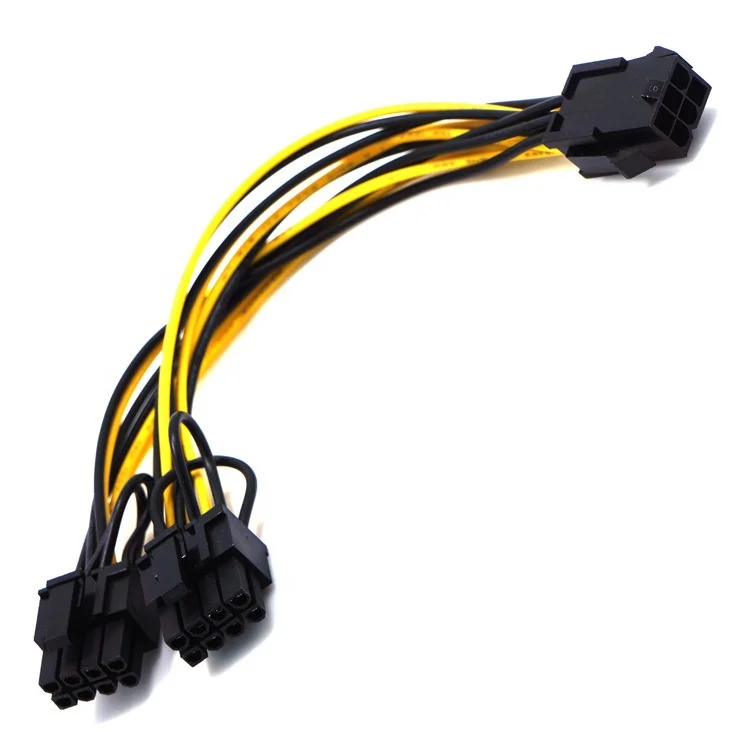 8 Pin To Dual (6+2) Converter Cable Pcie Pci-e Power For Graphics Gpu PCI Splitter