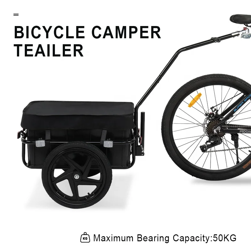 Sturdy And Secure 50/60Kg Load Capacity Off Road Camper Trailer Quick Links Detaches Bike Cargo Camping Trailer For Bicycle