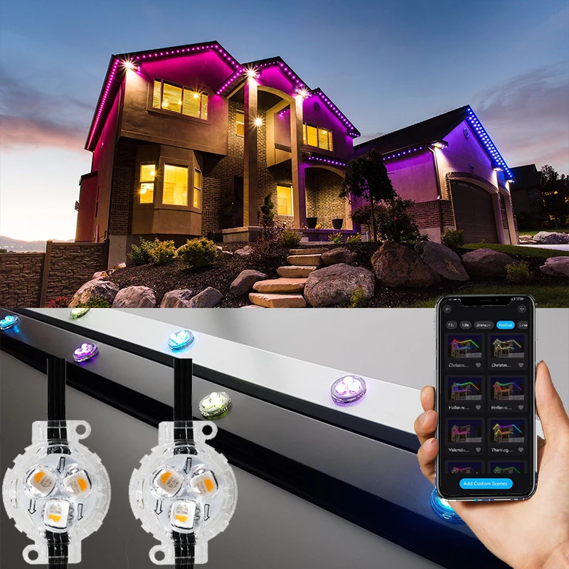 SHIJI WS2811 UCS2904 Permanent Christmas Lights 30mm DMX RGB Ip67 Outdoor Waterproof Led Pixel Point Light
