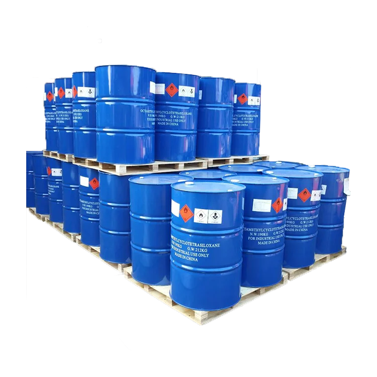 Бесцветная прозрачная жидкость октаметил D4 силиконовое масло циклотетрасилоксан химический вспомогательный агент органический силикон