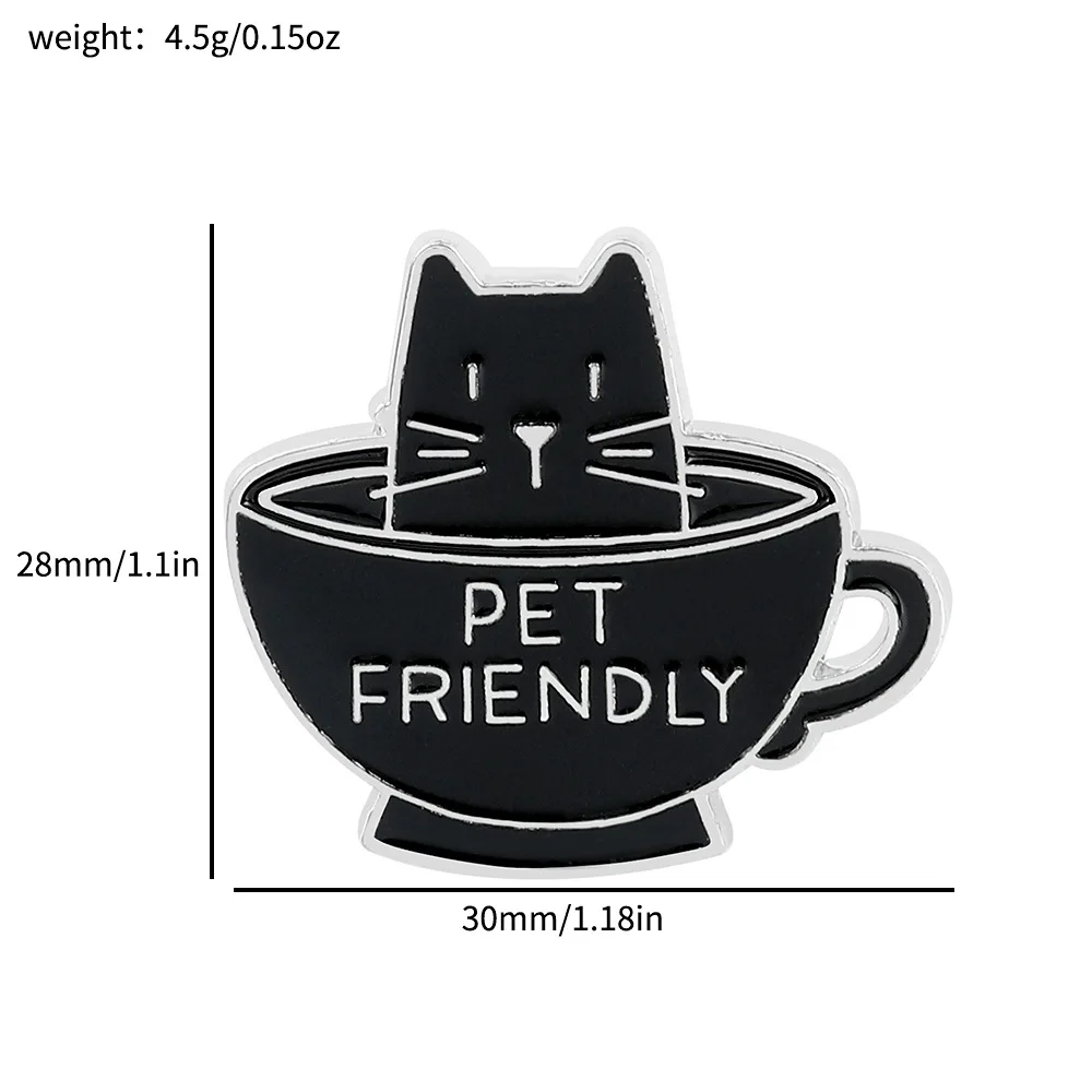 Cute cartoon cat badge reading a book drinking coffee cute cat cat custom alloy oil drop pin
