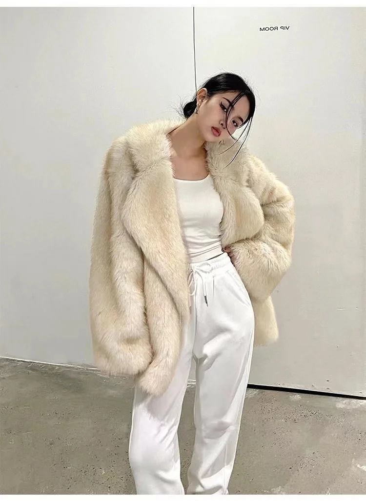 2022 Luxury Winter Fur Coat Fashion Racoon Genuine Fox Fur Coat for women