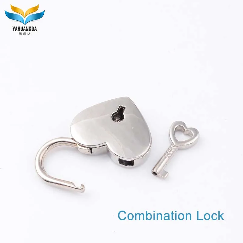 Happy cute heart shape padlock skeleton key lock for wedding valentine day gift with various color ZM1405
