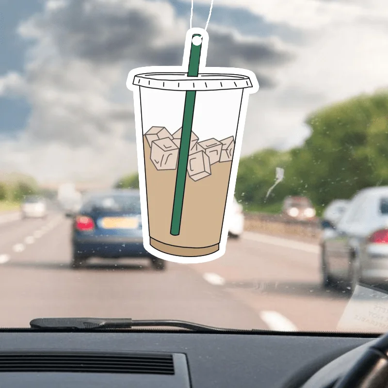 Custom Milk Tea Drinking Design Hanging Car Aromatherapy Car Air Freshener
