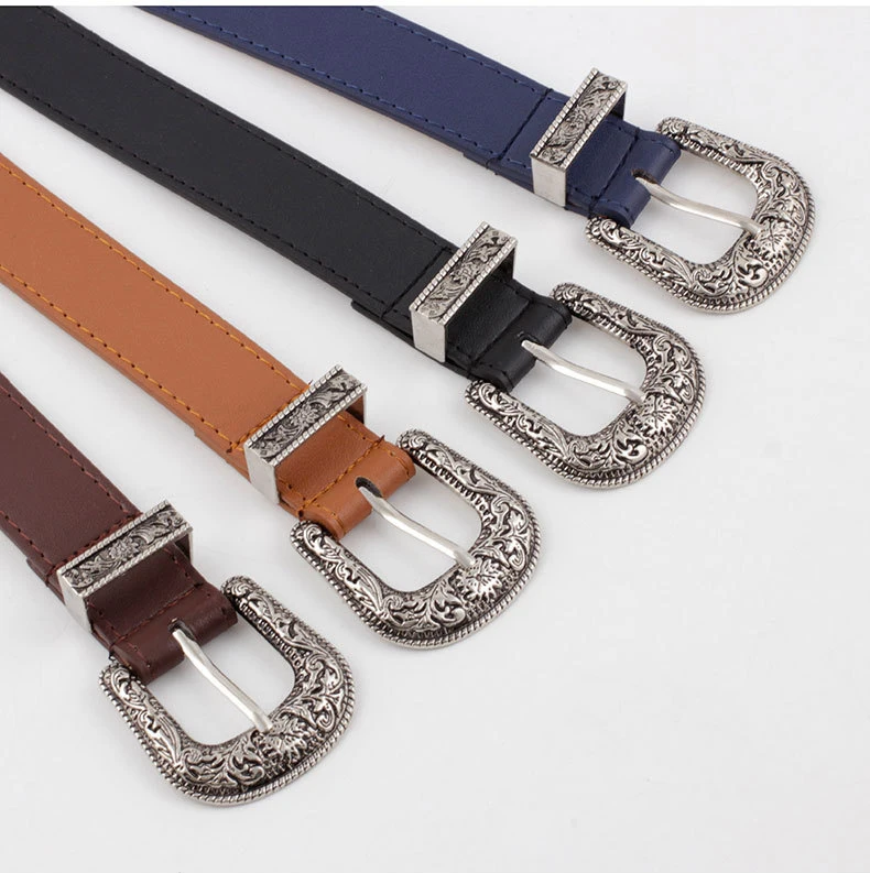 Chinber 2020 European New Retro Womens Fake Leather Belts