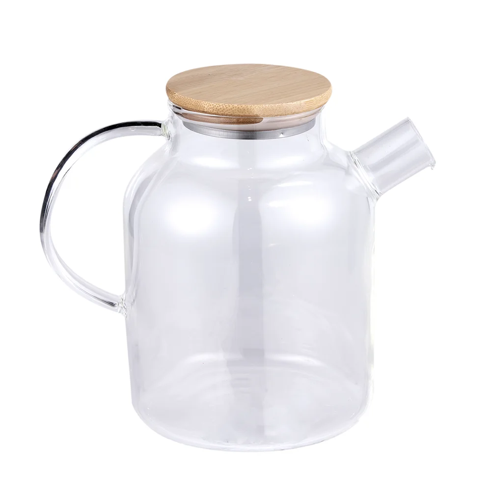 LINK LIFE 1000ML TEA MAKER,Glass Teapot Stovetop 34 OZ/1000ml, Borosilicate Clear Tea Kettle with Bamboo Lid