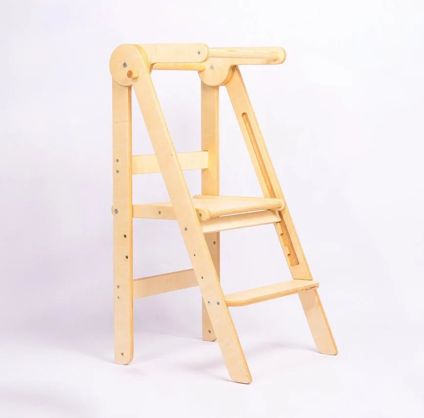 Обучающая Складная подставка Монтессори с регулируемой высотой, обучающая вспомогательная башня, детская деревянная кухонная ступенчатая табуретка для детей, мебель