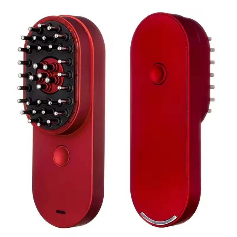 electric vibrating red light therapy EMS scalp massage hair brush oil applicator electric laser hair growth comb
