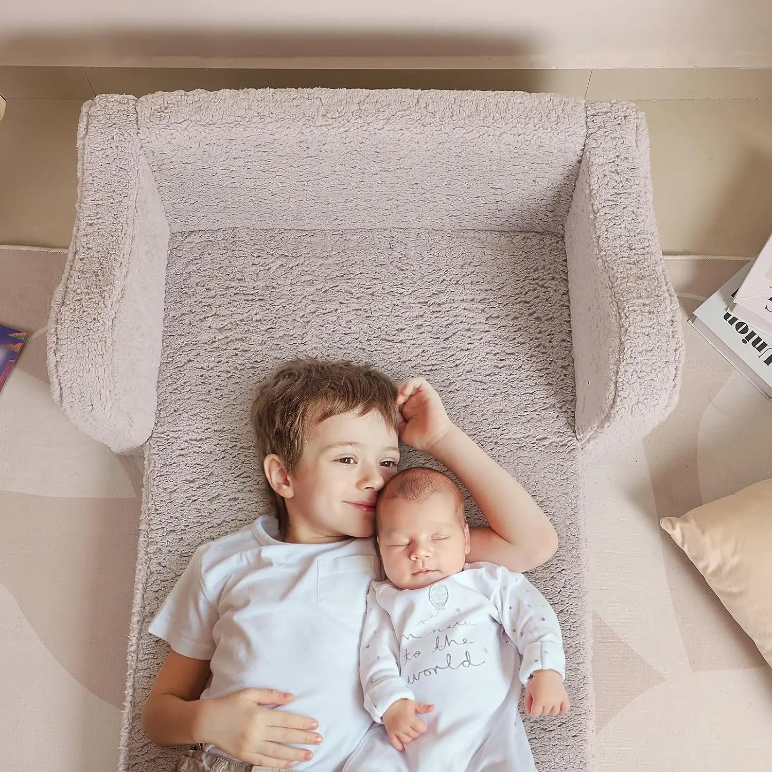 Wholesale Foldable Foam Kids Sofa Chair Plush 2 In 1 Sofa Beds For Boys And Girls