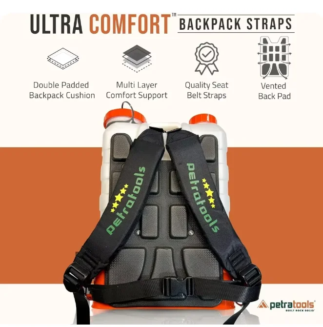 4-галлонный распылитель для рюкзака с батарейным питанием распылительным шлангом высокого давления спусковой замок насос удобного использования на открытом воздухе