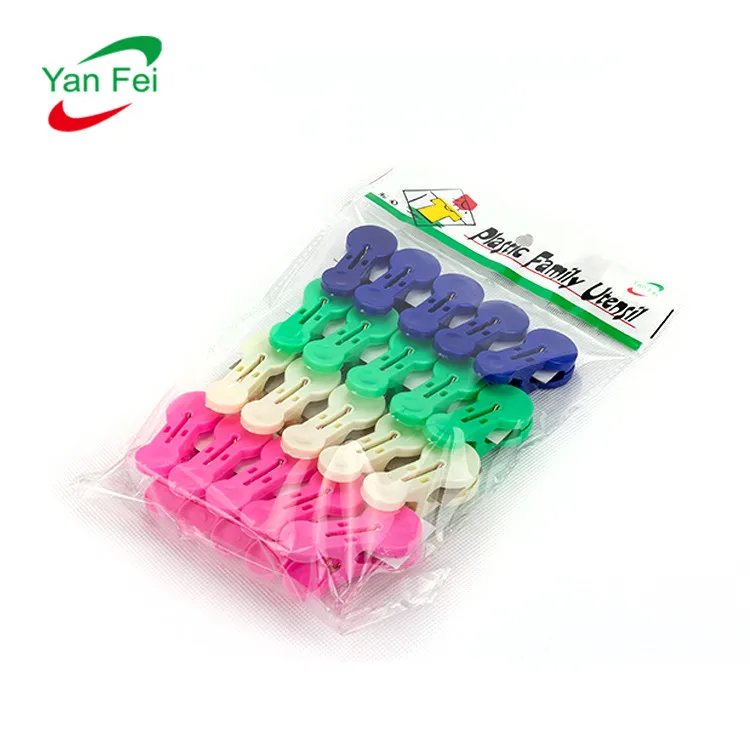 20Pcs/Pack Small Plastic Clothes Pegs Hot Selling Regular Plastic Clothes Pegs New Style Household Plastic Telescopic Clothespin