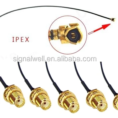 Custom 1.13 sma connector black to ipex wire isolated cable assembly sma connector coiled cable