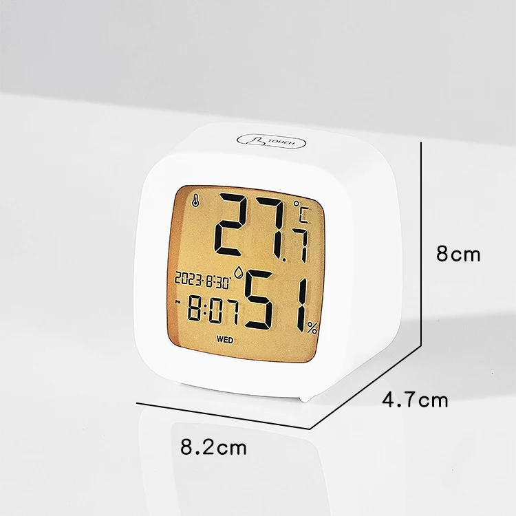 Wholesale Small Luminous LCD Digital Alarm Clock With Date Week Temperature Humidity Battery Powered Bedside Table Clock