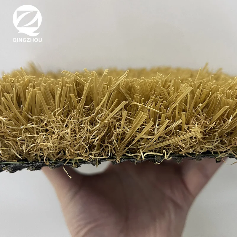 QINGZHOU artificial grass manufacturer landscape synthetic turf artificial dry grass yellow artificial grass synthetic lawn
