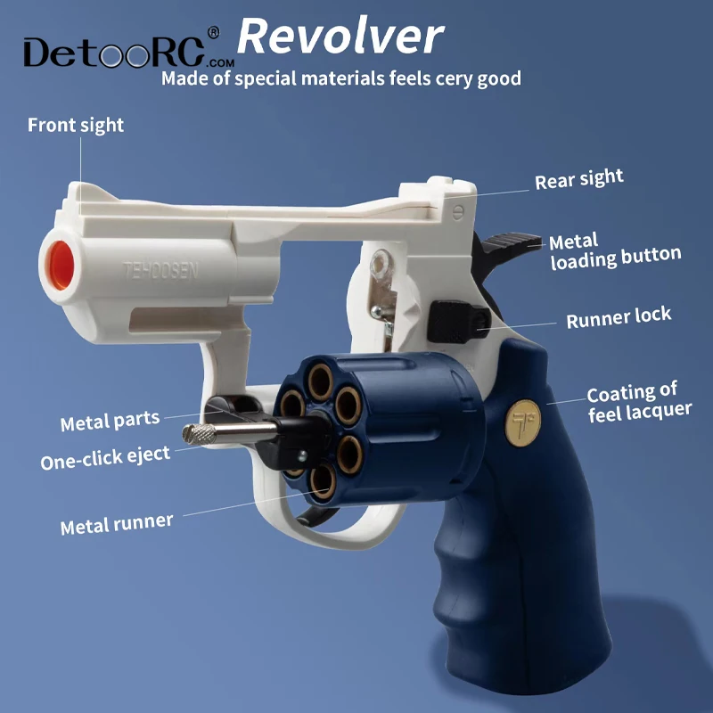 Detoo Stem Gun toys for kids funny educational 2022 new design imitation gun plastic and matel toys gun with soft bullet