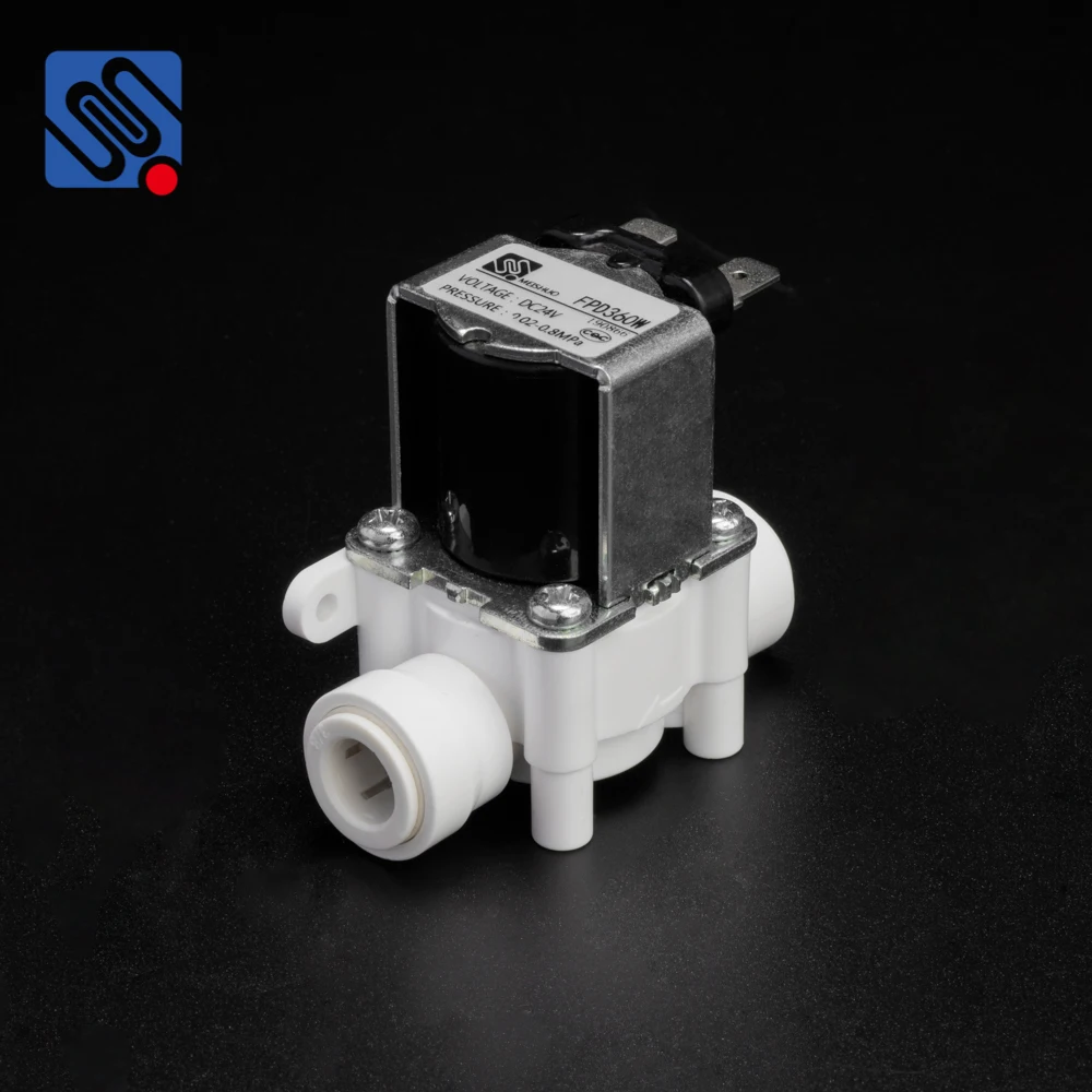 Meishuo FPD360W Normally cosed plastic water quick fitting 3/8 inch DC12V solenoid valve of water purifier