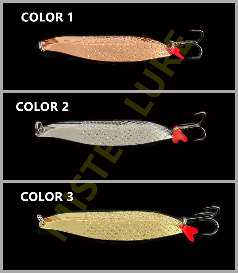 MISTER LURE manufacturing 43g coppery sliver golden color metal sequins spinner lure trout spoon fishing lures