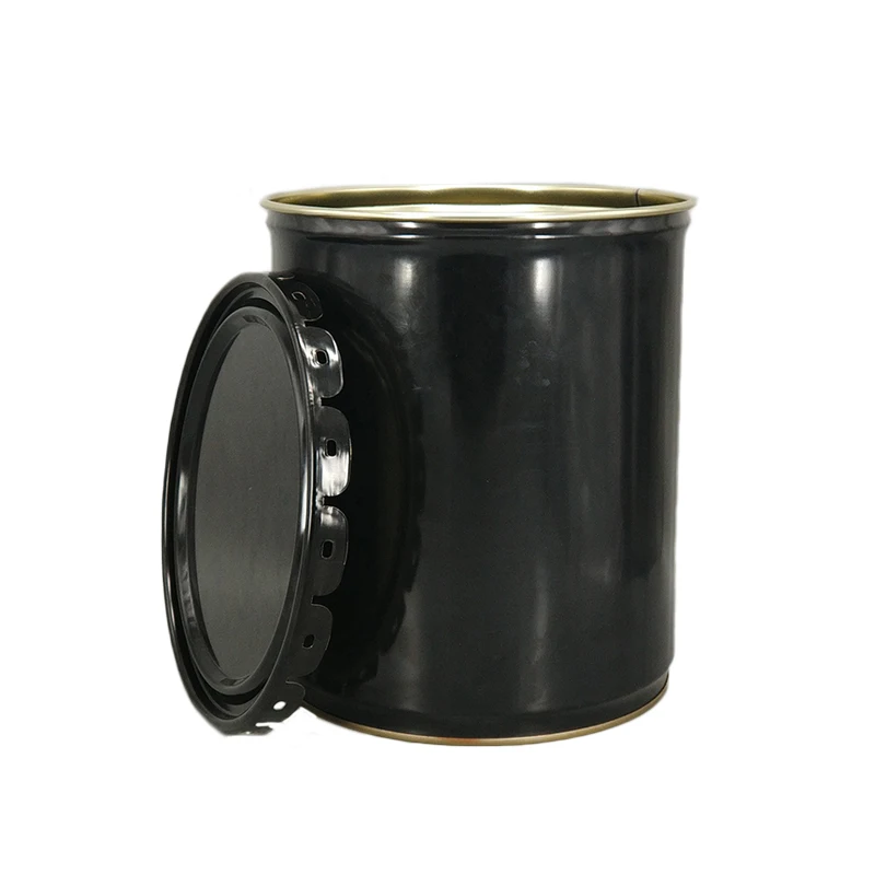 20L metal tin pail with lock ring lid 5gallon empty tinplate metal drum with flower lid UN standard