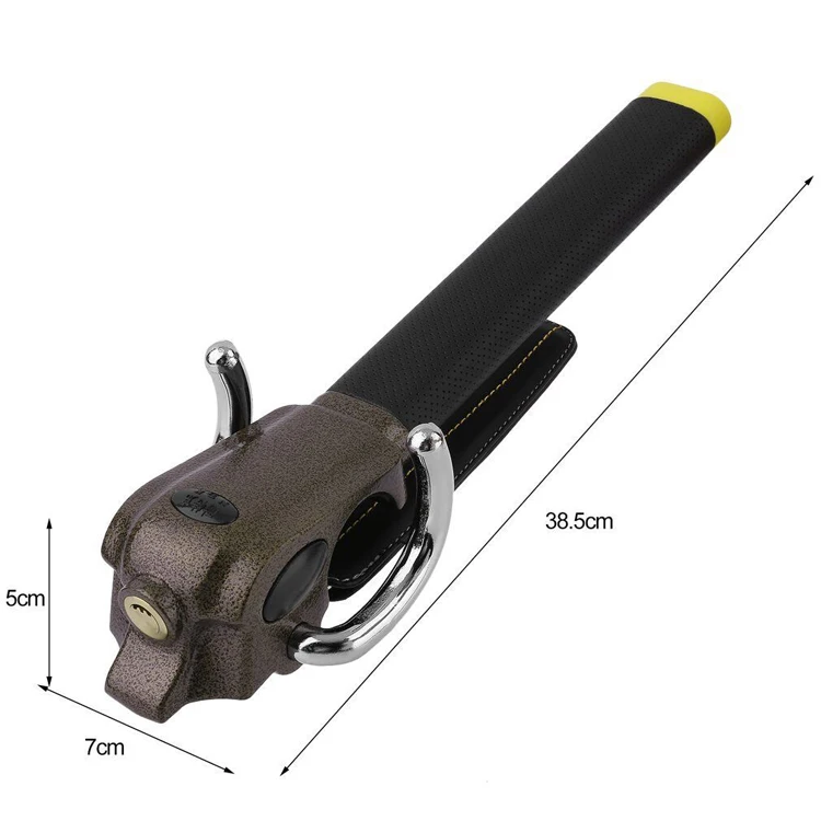 Hot selling foldable heavy duty 3-direction car vehicle steering wheel lock with 3 keys