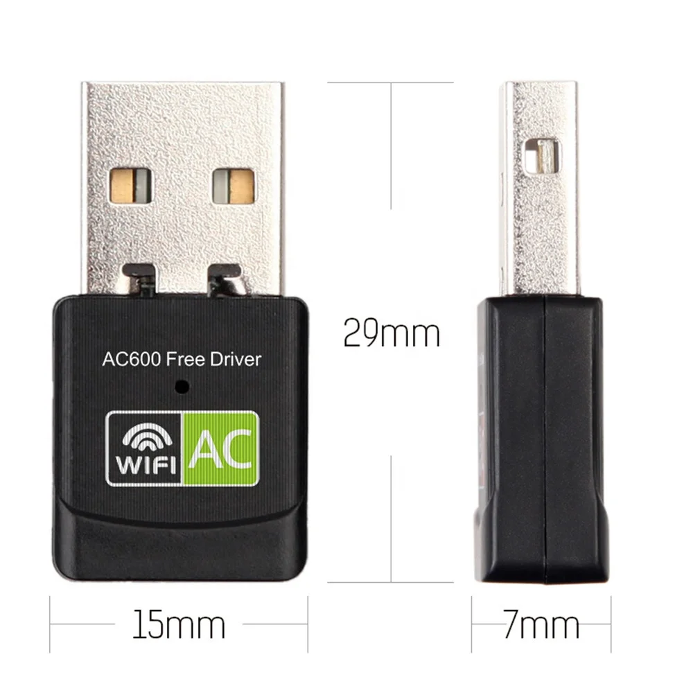
AC600 Free Driver USB Wifi Adapter 600Mbps Wifi Adapter 5ghz Antenna USB Ethernet USB PC Wi-Fi Adapter 