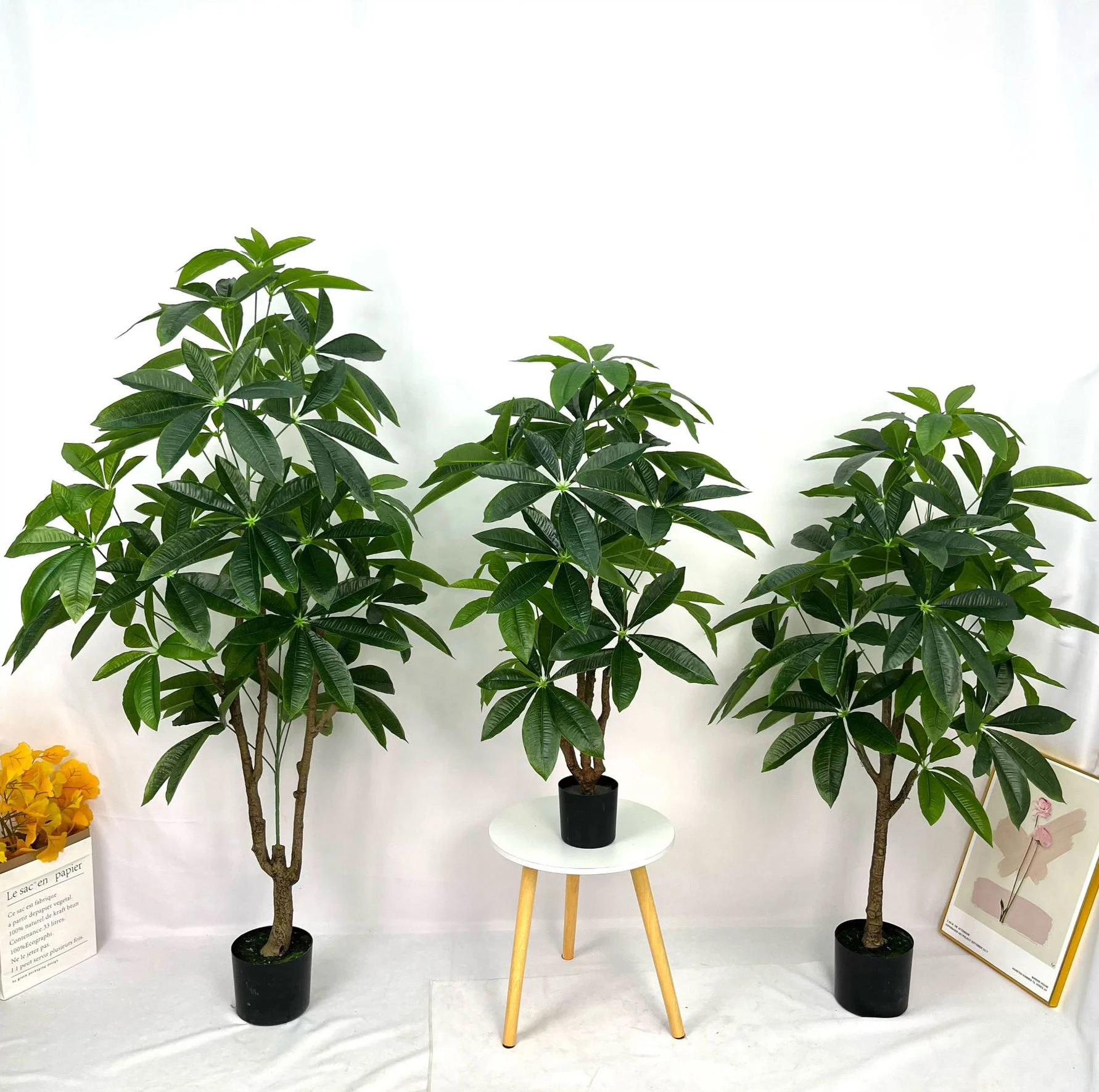 Оптовая продажа растение pachira macrocarpa бонсай китайское денежное дерево искусственный горшок в горшке для домашнего декора комнатный