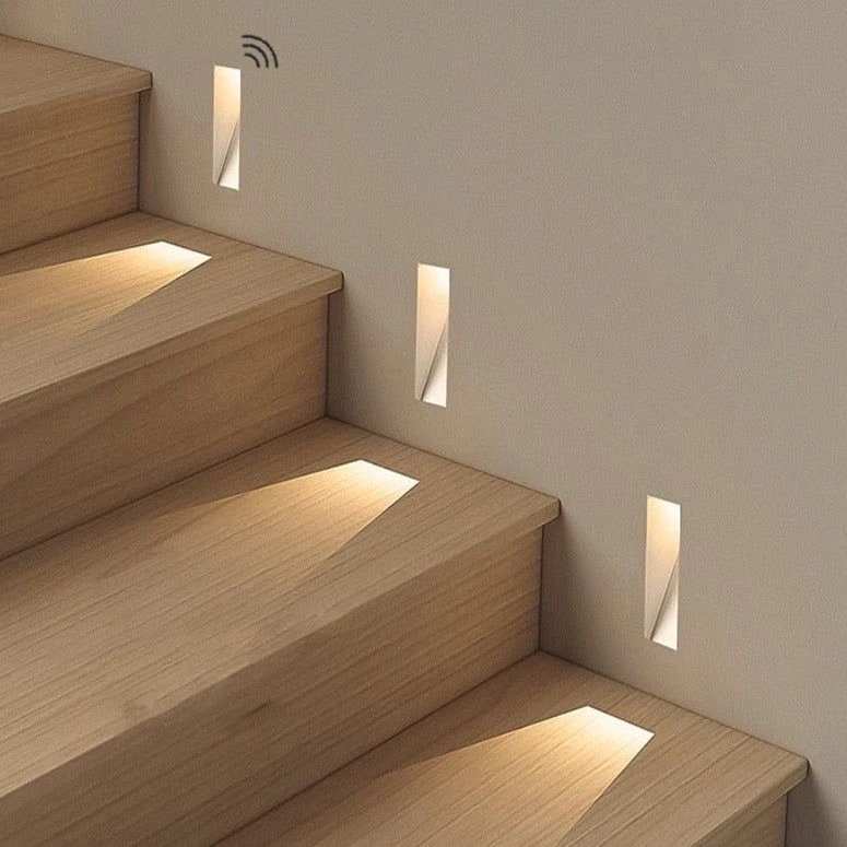 Outdoor waterproof square recessed 85-265v step wall lamp trimless led stair light with motion sensor