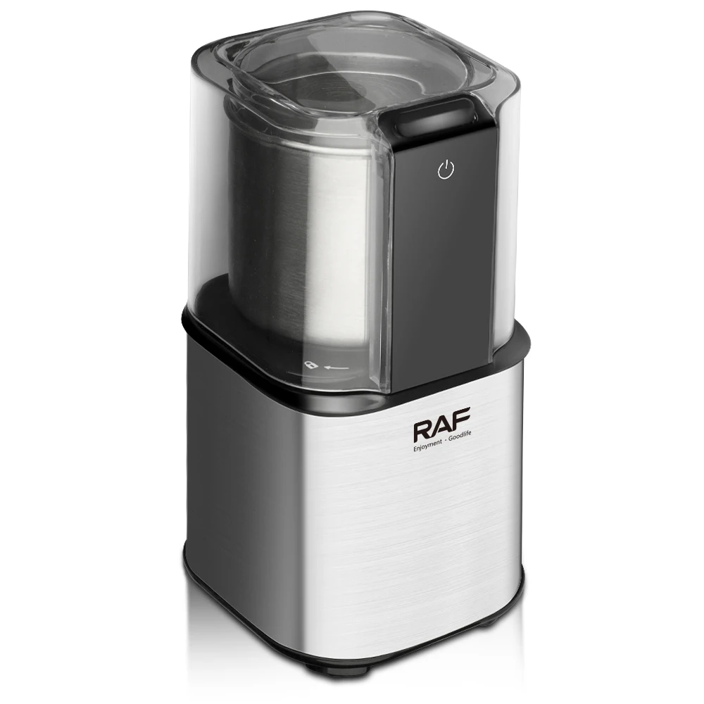 RAF Automatic Spice Nuts Mill Mini 2 blades Pepper Coffee Bean Grinder 60G Stainless Steel Electric Grinder