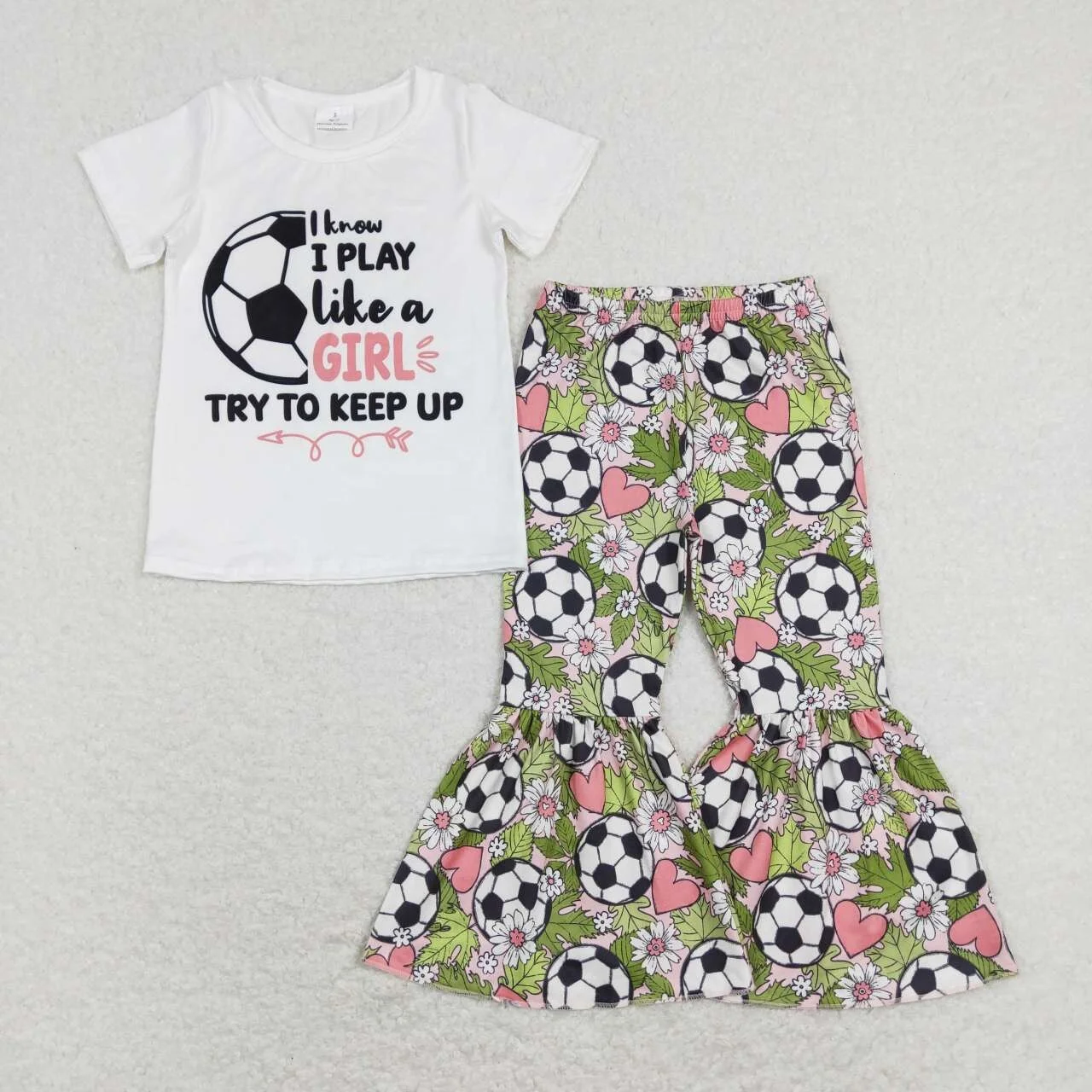 RTS High Quality girls clothing set beauty beast letters black short sleeve football 2 Pcs Suit Summer Boutique baby clothes