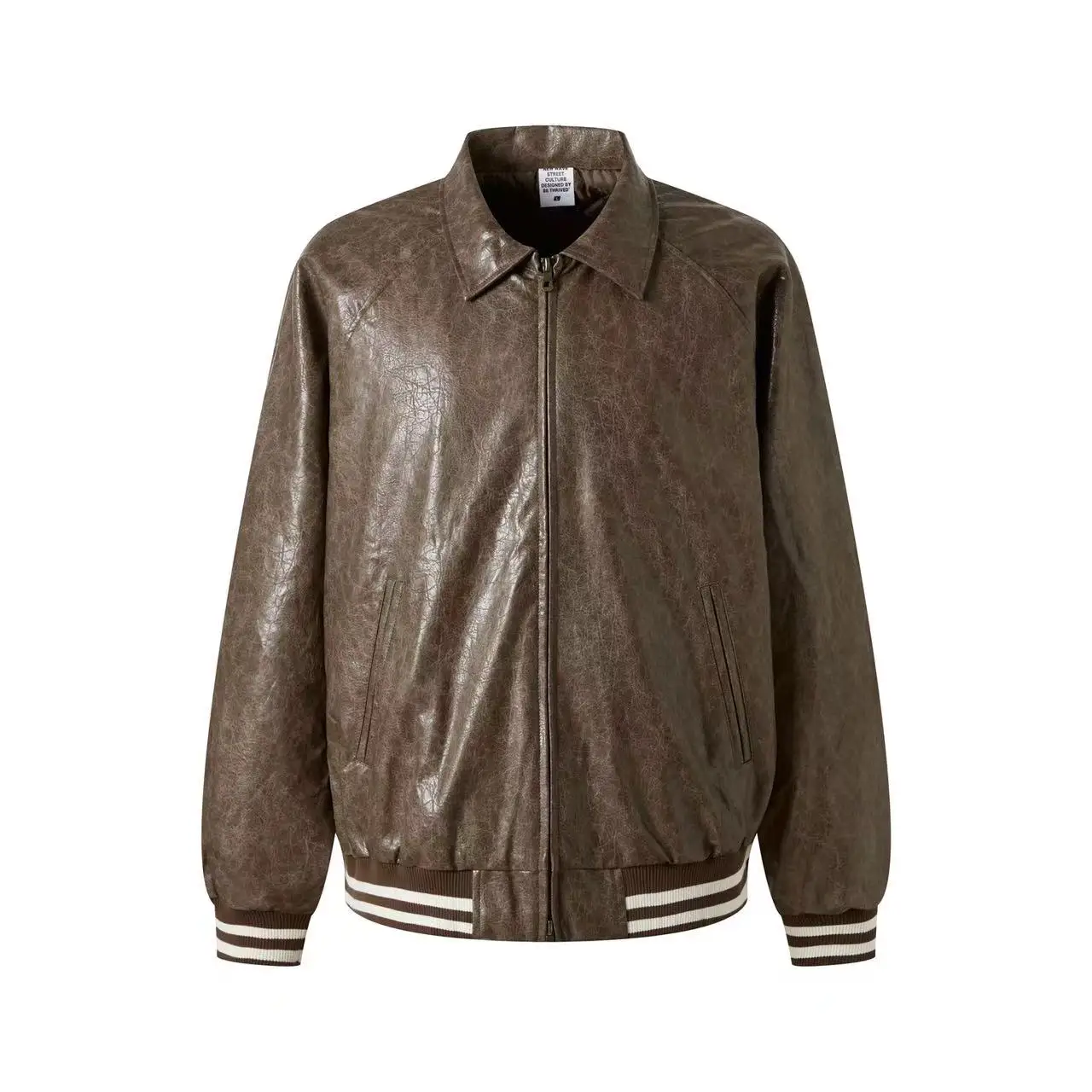 2024 autumn and winter heavy industry wax retro washed leather jacket, American retro street fashion brand jacket for men