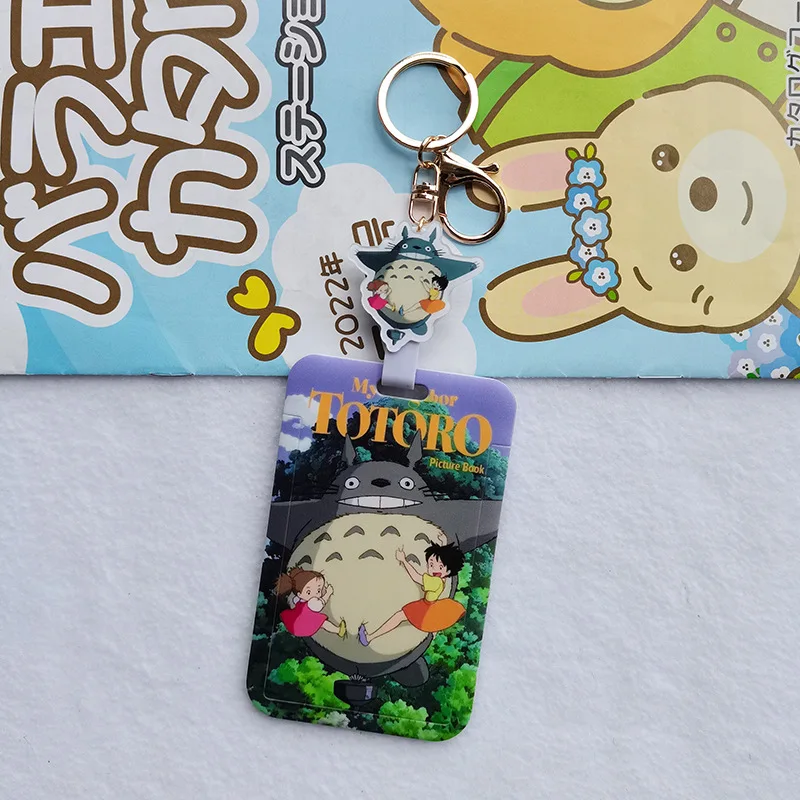 10 Color High Quality Cute Totoro Ash Fairy Retractable Buckle Card Holder keychain