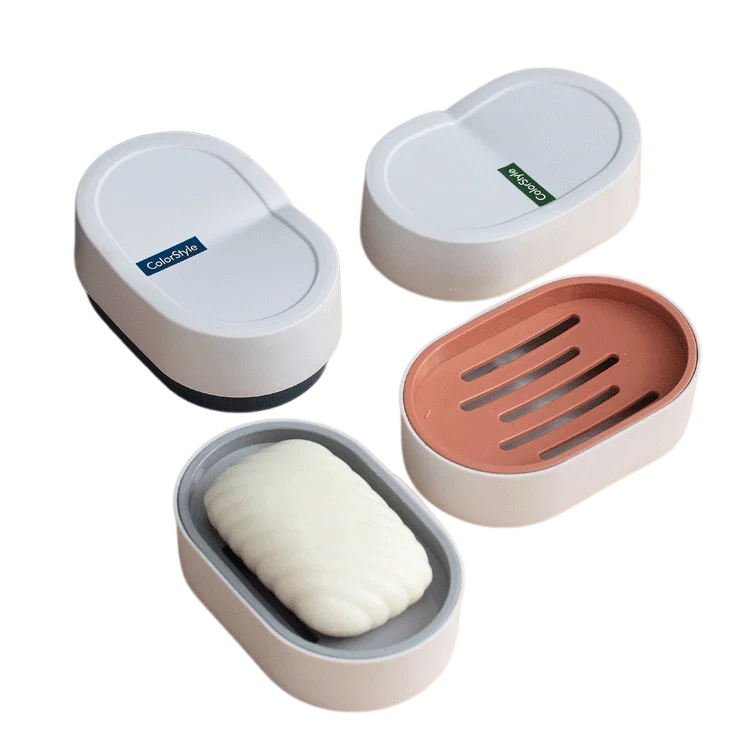 Оптовая продажа дешевый двухслойный держатель для мыла из полипропилена ванной комнаты в отеле ящик пластиковый чехол с