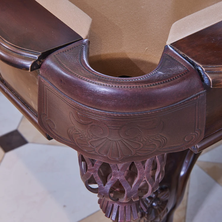 High end customized solid wood slate carved billiard pool
