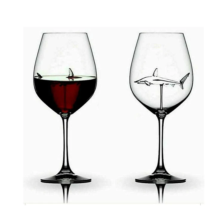 640ml Hot Sale Shark Wine Glass Cup Crystal Red Wine Cup Wedding Party Gift High Borosilicate Glass
