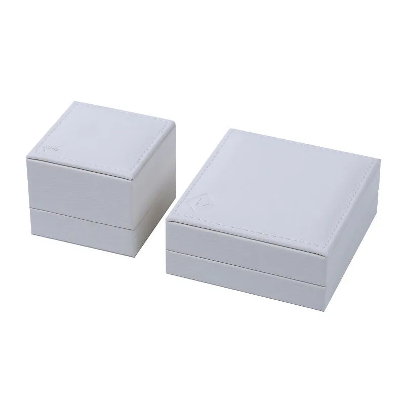 Wholesale PU Leather Jewellery Packaging Custom Ring Earring Bracelet Necklace Jewelry Box With Embossed Logo