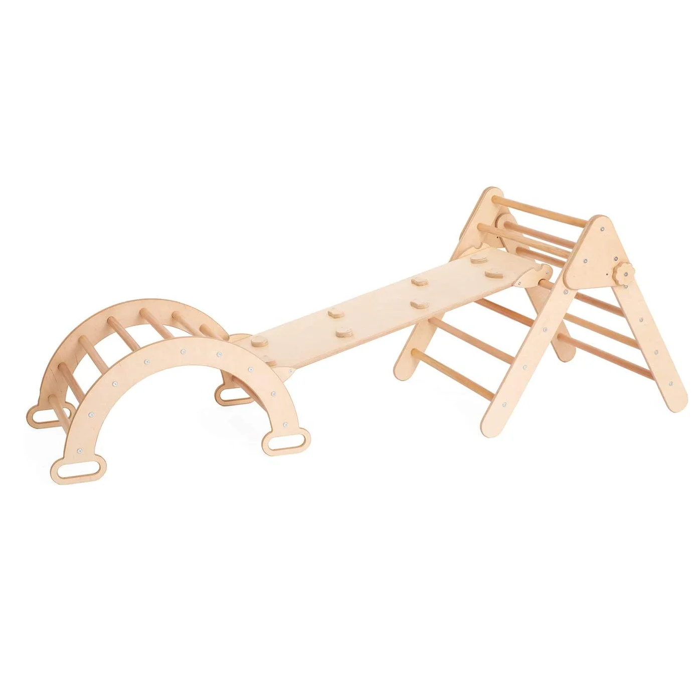High Quality Set Of 3 Wood Toddler Triangle Ramps Triangle Climber Montessori Climbing Toys