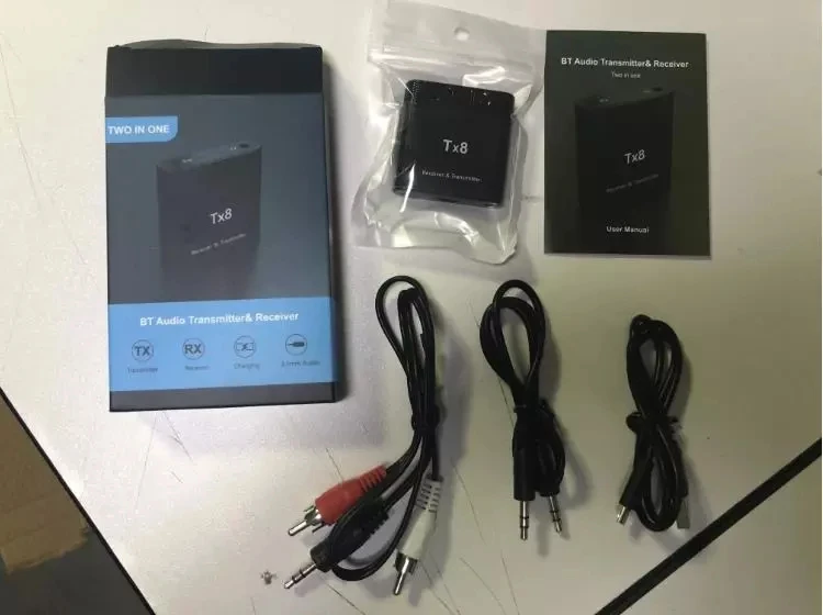 2-in-1 TX8  BT5.0 Audio Receiver and Transmitter Wireless Audio Adapter Home Theater Phone TV and PC