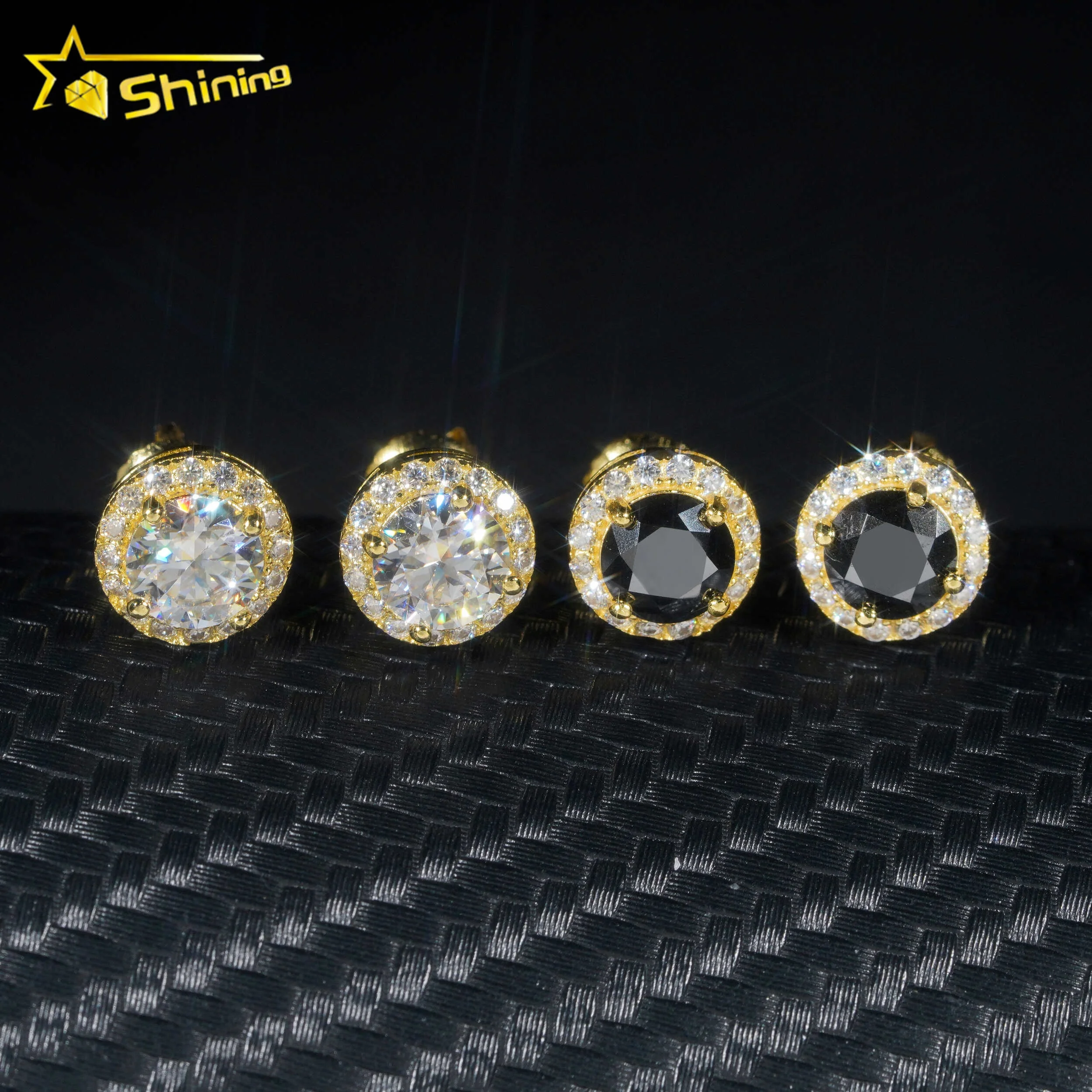Ready To Ship Best Hot Selling Pass Diamond Tester Hip Hop Jewelry 925 Sterling Silver VVS Moissanite Stud Earrings 6mm