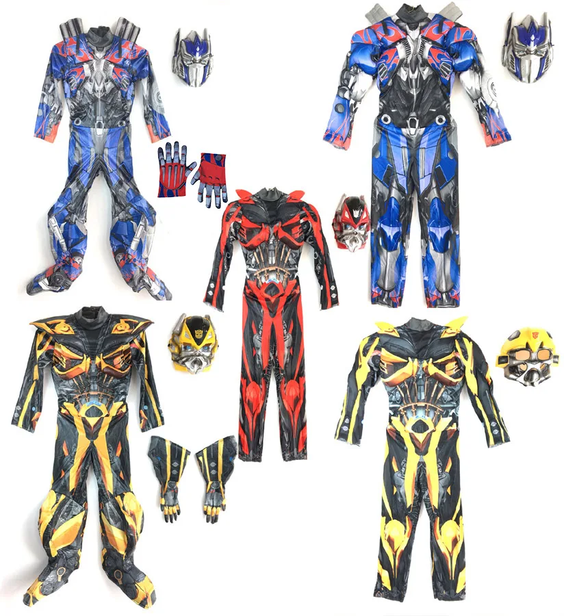 Transformers Costume, Optimus Prime Bee Starscream Cosplay Outfit with Accessories Toy Weapon for Kids Children Boys