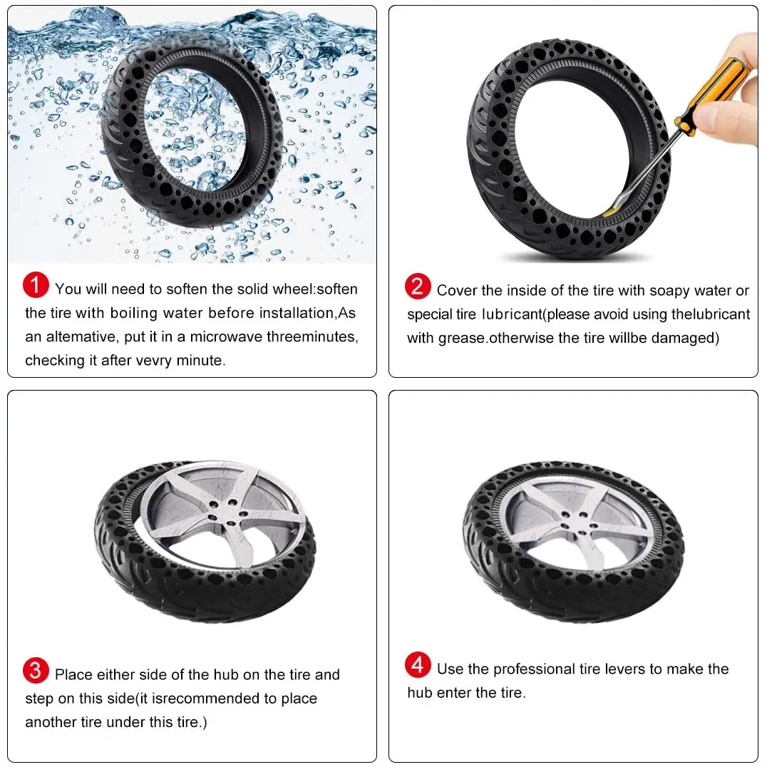 New Image EU Warehouse 8.5*2 Inch New Color Honeycomb Solid Tires Shock Absorber For Xiaomi M365/1S/Pro/Pro2 Scooter Accessory