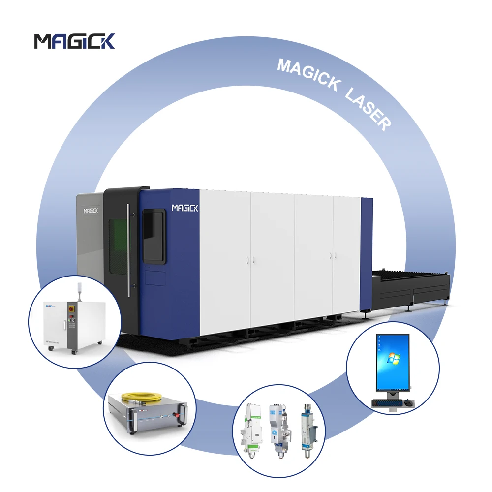 7% DISCOUNT PROMOTION 3015 4020 enclosed double platform fiber precious metal laser cutting machine 6000w 4kw 12kw
