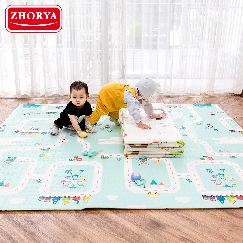 Zhorya Wholesale Baby Durable Mat Kids Floor Crawling Child Indoor Xpe Foldable Folding Play Mats