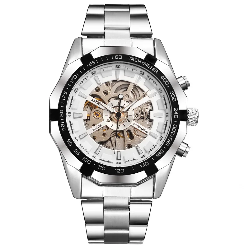 FNGEEN A001 Wholesale high-quality fully automatic transparent hollow movements mechanical wrist watch for men