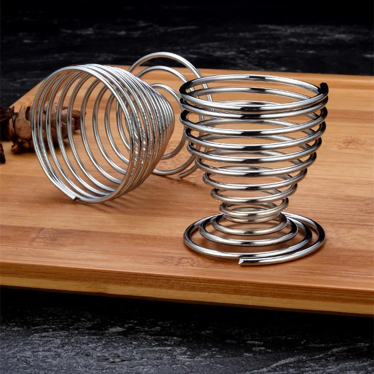 Metal Spiral Spring Wire Egg Cup Tray,Egg Cup Storage Holder Stand egg opener cutter accessory Kitchen Tool