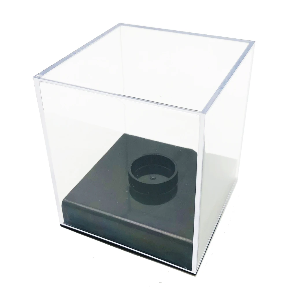 wholesale Acrylic clear Counter top Baseball Cube Display box Case baseball holder