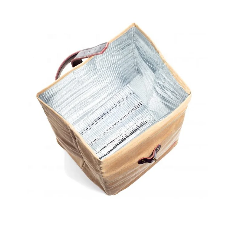 Вощеная сумка для ланча, изолированная Холщовая Сумка-холодильник для пикника, водонепроницаемая сумка для ланча