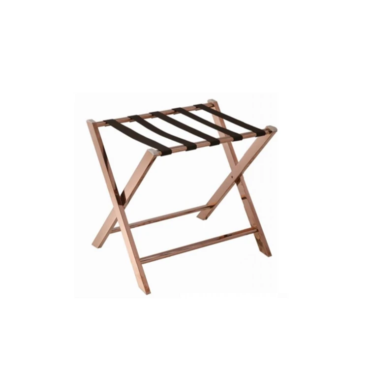 Hotel Luxury Brushed Stainless Steel luggage rack hotel For Guest Rooms