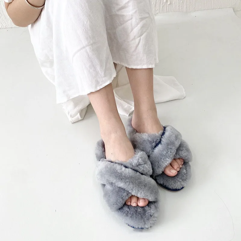 Low Prices Fur Fluffy Indoor Embroidery Cheap Sandals And Slippers For LadiesTransparent Open Toe Hotel Fur Slipper Custom Fur