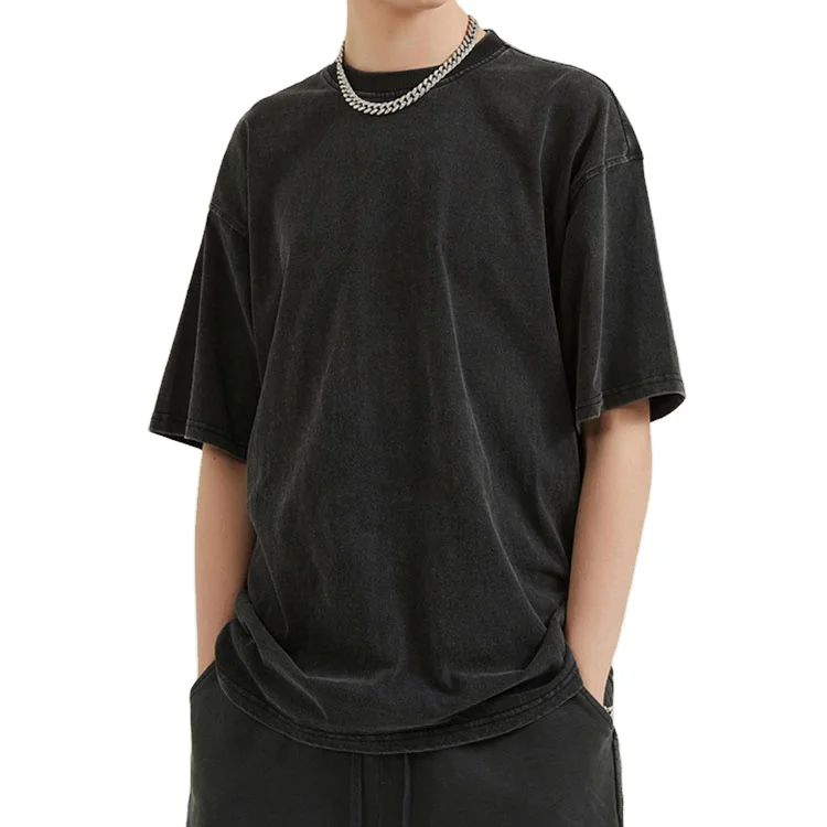 2021 newly design oversized heavy weight 280gsm french terry t-shirt custom cotton polyester wholesale heavyweight t shirt