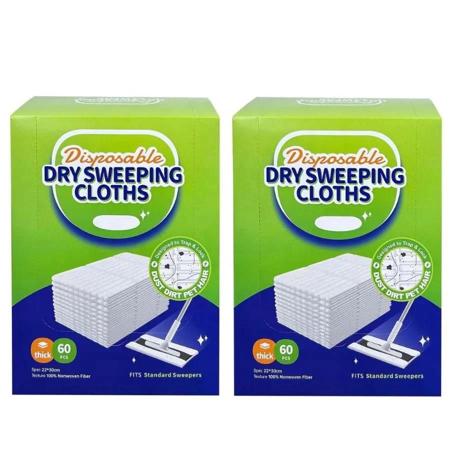 Disposable Mop Sweeper Dust Wipes Floor Dust Cleaning Cloth Non-woven Dry Mop For Floor To Capture  Dust, Dirt,Pet Hair