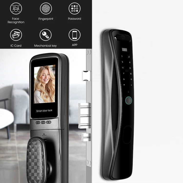 Автоматический Электронный Отпечаток пальца биометрический замок Wi-Fi Умный Замок 3D распознавание лица цифровой дверной замок с камерой